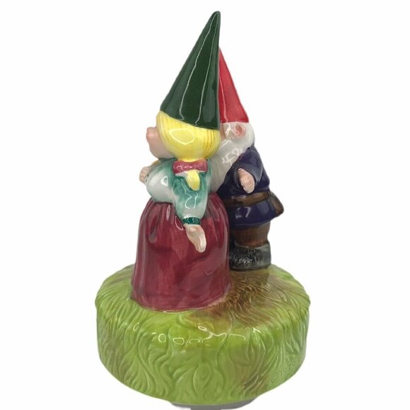 Gorham Gnome Couple Rotating Music Box Sunshine of My Life Song Vintage 70s - Picture 7 of 10